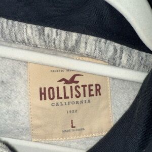 Hollister Black and Gray Hoodie